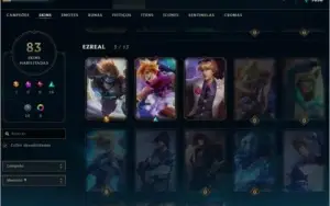 Conta League of legends 83 Skins