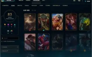 Conta League of legends 83 Skins