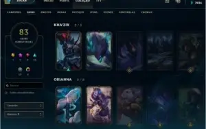 Conta League of legends 83 Skins