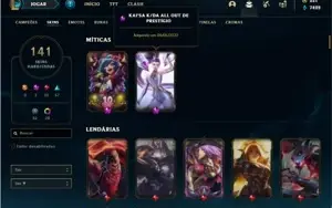 Conta Platina 1 com 150 Champs e 141 Skins + 1 Prestigio