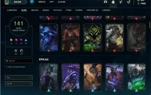 Conta Platina 1 com 150 Champs e 141 Skins + 1 Prestigio