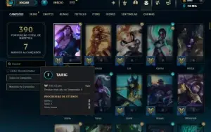 Platina 4 com TODOS os champs e 204 Skins ( MAIN SUP )
