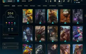 Platina 4 com TODOS os champs e 204 Skins ( MAIN SUP )