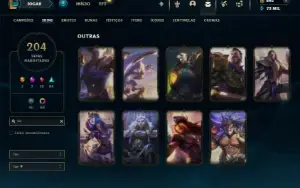 Platina 4 com TODOS os champs e 204 Skins ( MAIN SUP )