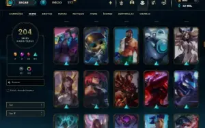 Platina 4 com TODOS os champs e 204 Skins ( MAIN SUP )