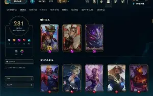 Bronze 1 com TODOS os champs e 281 Skins (mais de 50 Jogos)