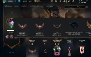 Bronze 1 com TODOS os champs e 281 Skins (mais de 50 Jogos)