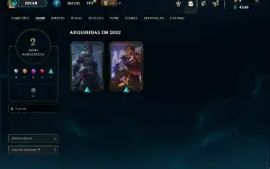 Unranked com 22 Champs e 2 Skins
