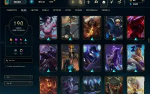 Unranked com 125 Champs e 190 Skins ( ADC / JG )