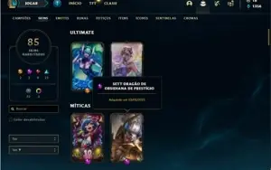 Conta Ouro 4 com 118 Champs e 85 Skins + 1 Prestigio do Sett