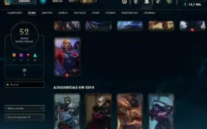 acc mestre 100 pdl, quase full champs, 52 skins