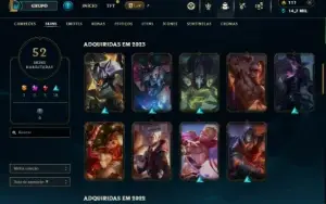 acc mestre 100 pdl, quase full champs, 52 skins