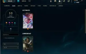 Ouro 1 com 25 Champs e 10 Skins + 2 Fragmentos