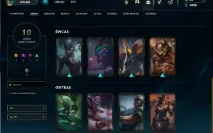 Ouro 1 com 25 Champs e 10 Skins + 2 Fragmentos