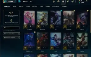 Ouro 1 com 25 Champs e 10 Skins + 2 Fragmentos