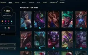 conta lol prata 3, 137 champs, 100 skins