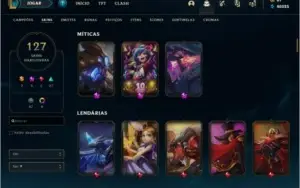 CONTA LOL D3, 127 SKINS, TODOS OS CHAMPS, 43K ES AZUL