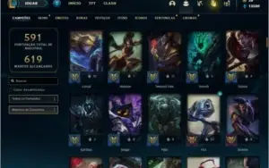 Conta Unranked com 151 Champs e 416 Skins + 1 Rara