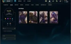 Conta prata 1 com 146 champs e 141 skins + 415k de Yasuo