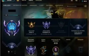 Conta Diamante IV, +100 Skins e Campeões