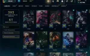 Prata 3 com 140 Champs e 81 Skins ( ADC / SUP / JG / TOP )