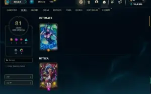 Prata 3 com 140 Champs e 81 Skins ( ADC / SUP / JG / TOP )