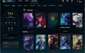 CONTA PLATINA 3 TODOS CHAMPS 284 SKINS