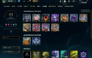 Diamante 4 com 30 champs e 3 Skins