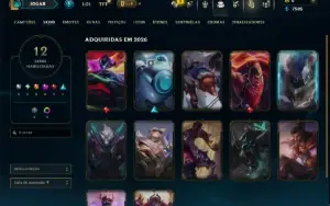 Platina 4 com 40 Champs e 12 Skins