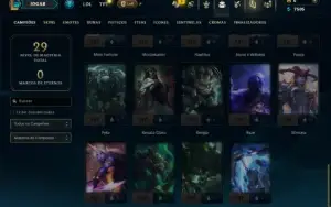 Platina 4 com 40 Champs e 12 Skins