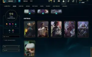 Diamante 2 com 45 Champs e 29 Skins + 1 Prestigio da Syndra