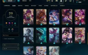 Diamante 2 com 45 Champs e 29 Skins + 1 Prestigio da Syndra