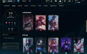 Diamante 2 com 45 Champs e 29 Skins + 1 Prestigio da Syndra