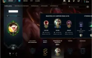 Conta Unranked com 46 skins e 62 champs
