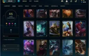 Conta Unranked com 46 skins e 62 champs