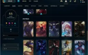 Conta Unranked com 46 skins e 62 champs