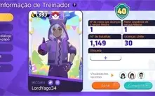conta pokemon unite lvl 40 rank ultra 4