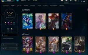 CONTA DE LOL 352 SKINS 5 SKINS PRESTIGIOS