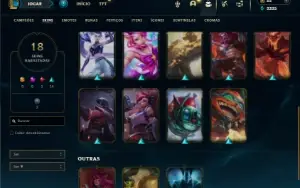 Unranked com 55 Champs e 18 Skins ( ADC / MID )