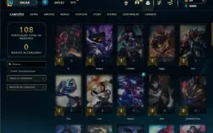 Unranked com 55 Champs e 18 Skins ( ADC / MID )