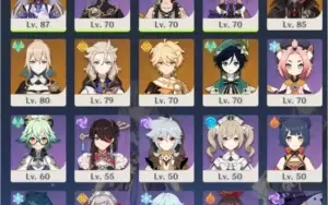 Conta com Diluc, Keqing, Jean, Venti, Albedo e + AR 53