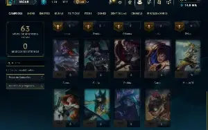 Diamante 4 com 30 Champs e 1 Skin +16 Fragmentos