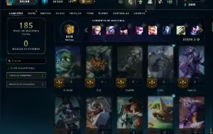 Unranked com 60 Champs e 39 Skins + 6 Vitoriosas