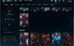 Conta ouro 4 com 11 skins e 42 champs