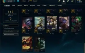 Conta ouro 4 com 11 skins e 42 champs