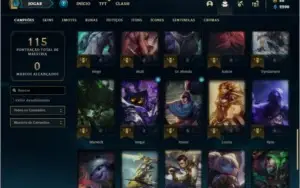 Conta ouro 4 com 11 skins e 42 champs