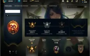 Conta ouro 4 com 11 skins e 42 champs
