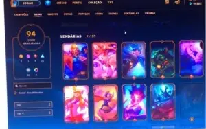 Conta de lol lvl 159 com 100 skins e 50k de essência azul