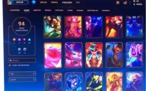 Conta de lol lvl 159 com 100 skins e 50k de essência azul