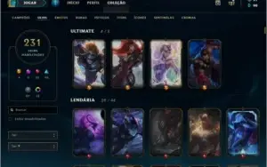CONTA LOL - PLATINA 4 - FULL CHAMP + 231 SKINS